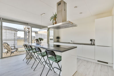 Interior of home with modern kitchen