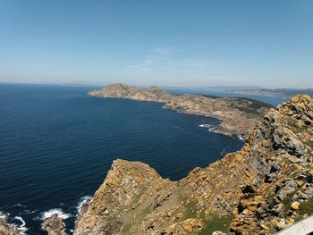 High angle view of sea against sky