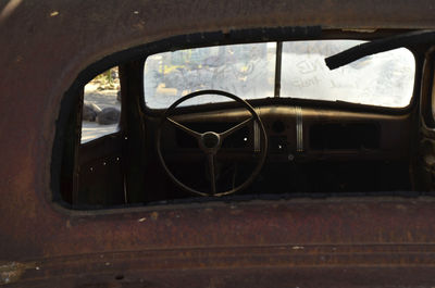 Close-up of car window