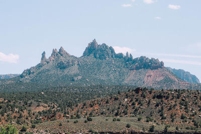 Scenic view of mountains against sky