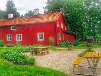 Built structure with trees in background