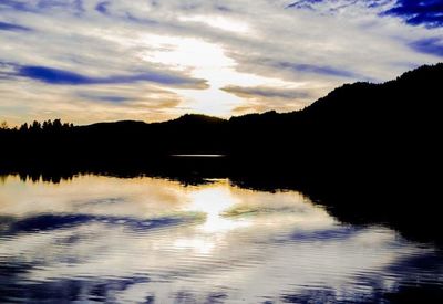 Reflection of clouds in lake