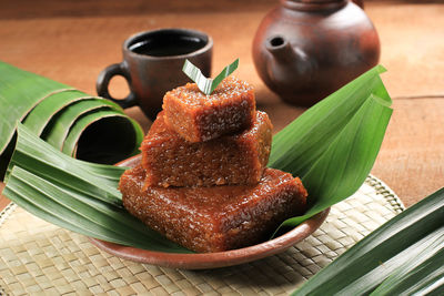 Wajik or wajit ngora is traditional indonesian snack made with steamed sticky glutinous rice 