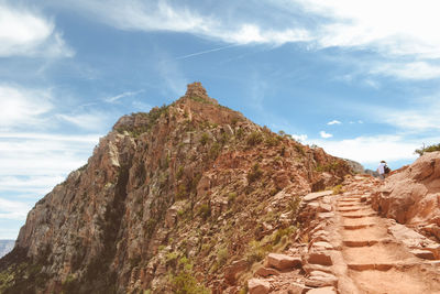 Scenic view of cliff against sky