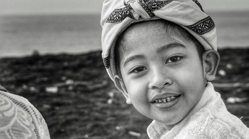 Close-up portrait of cute boy