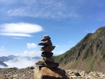 Stack of stones on rocks