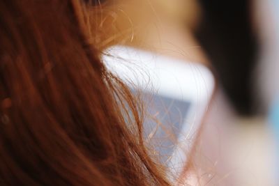 Close-up of woman with long hair