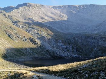 Scenic view of lake and mountains