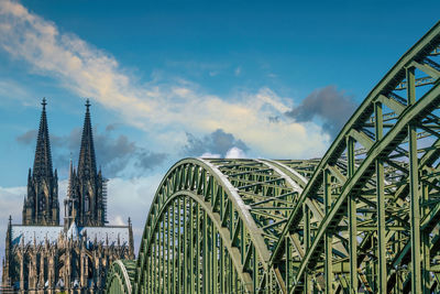 Low angle view of bridge against sky