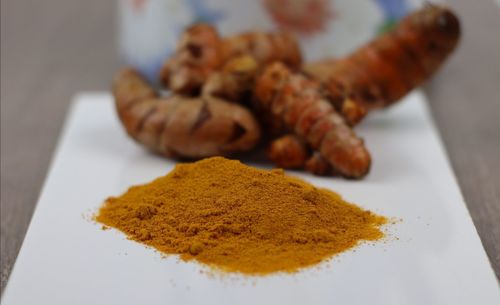 Close-up of turmeric powder