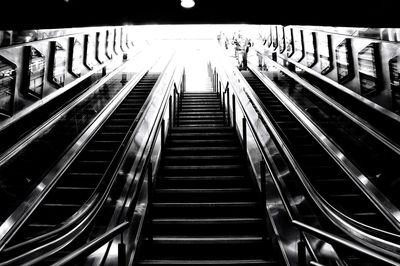 Low angle view of escalator