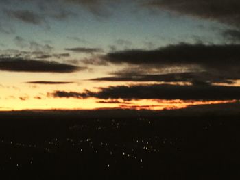 Silhouette of landscape at sunset