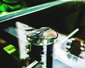 High angle view of cigarette on table