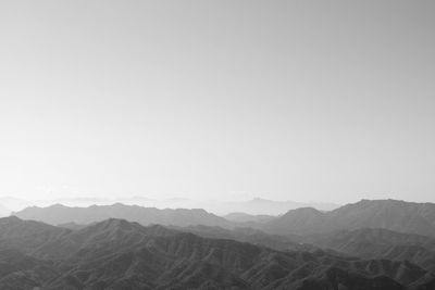 Scenic view of mountains against clear sky