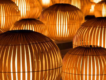 Row of illuminated lanterns