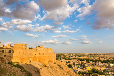 Fort against sky in town