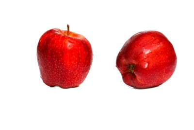 Close-up of apple against white background