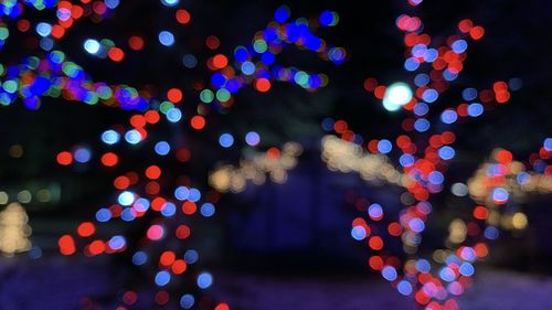 Defocused image of illuminated christmas lights