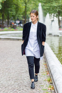 Woman walking in park