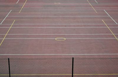 High angle view of sports court