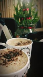 Coffee cup on table