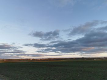 Scenic view of field against sky