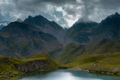 Scenic view of mountains against sky