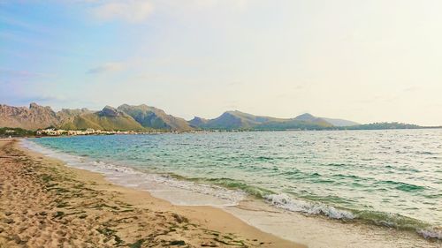 Scenic view of beach against sky