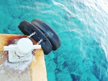 High angle view of swimming pool in sea