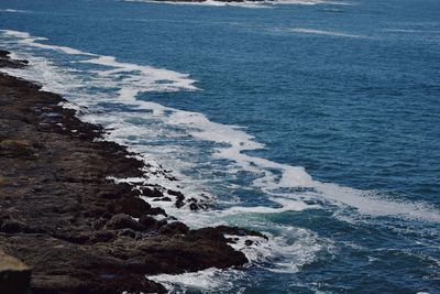 High angle view of sea