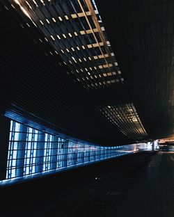 View of illuminated buildings in city at night