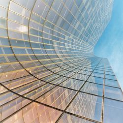 Low angle view of modern building against sky