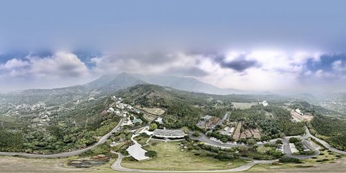 High angle view of landscape against sky