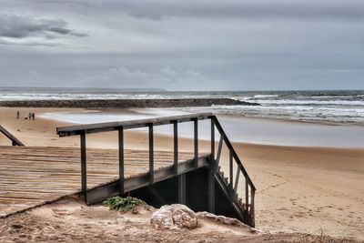 Scenic view of beach against sky