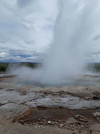 Scenic view of clouds over landscape