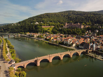 Heidelberg skyline aerial view from above skyline aerial view of old town river