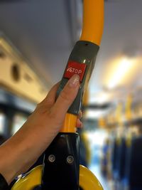 Young woman holding hands