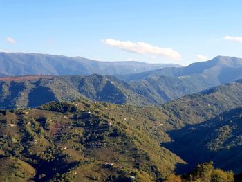 Scenic view of mountains against sky