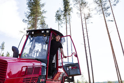 Man in tractor