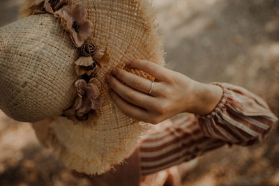 Rear view of woman wearing hat