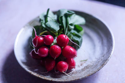Close-up of strawberries in bowl