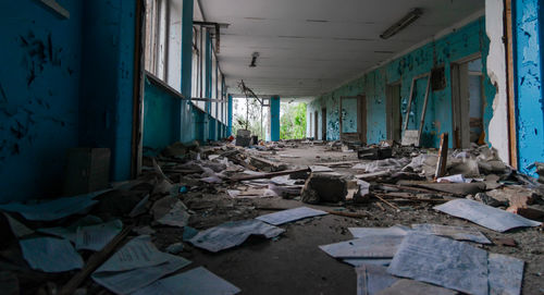 Close-up of abandoned room