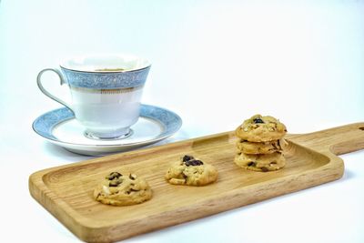 Close-up of coffee served on table