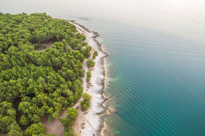 High angle view of bay on beach