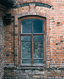 Low angle view of window on building