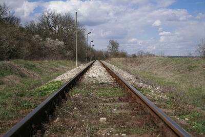 View of railroad tracks against sky