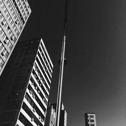 Low angle view of modern buildings against clear sky