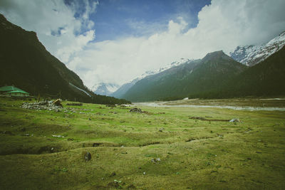 Scenic view of field against sky