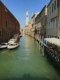 View of canal with buildings in background