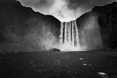 Scenic view of waterfall